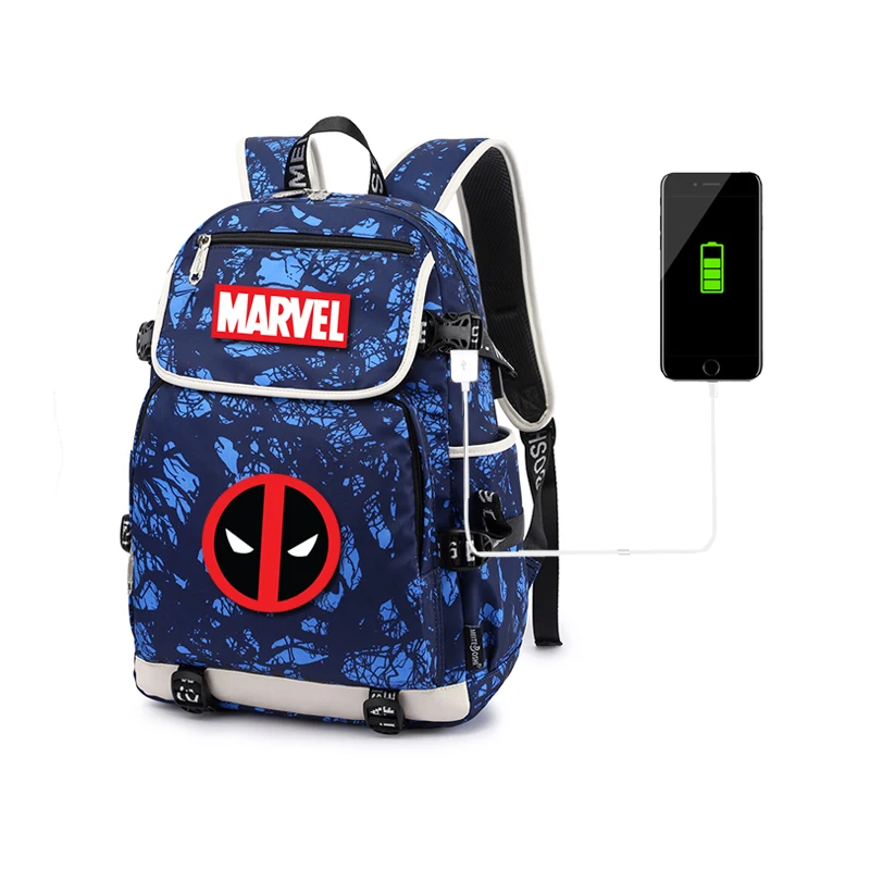 "Рюкзак для мальчиков и девочек, нейлоновый, водонепроницаемый, с выходом USB для зарядки"