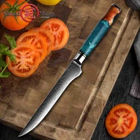 grandsharp 5 inch damascus kitchen knife boning knife japanese damascus steel kitchen knives fish filleting butcher knife