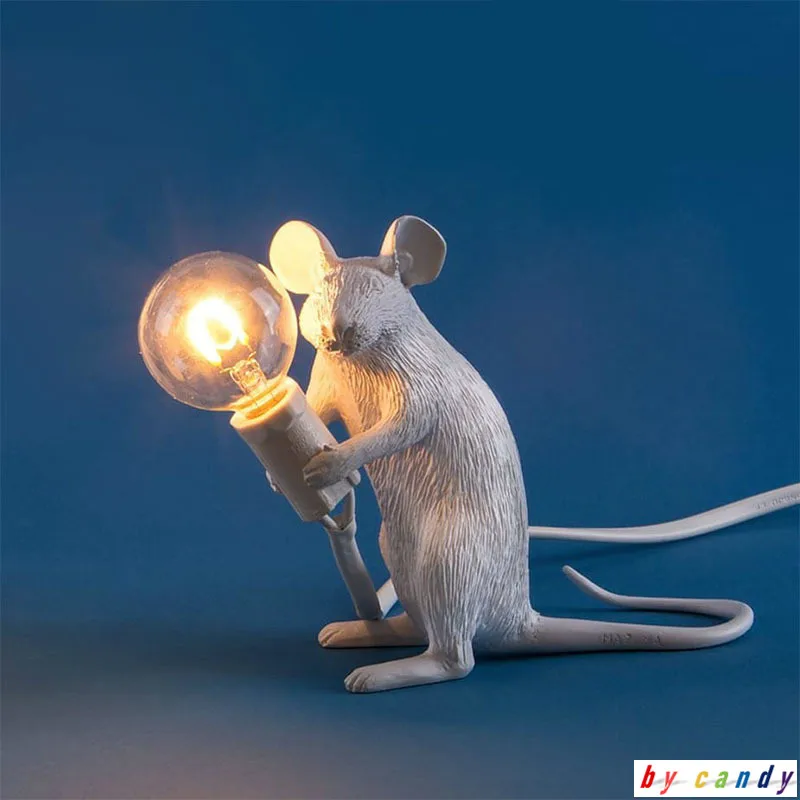 Скандинавская креативная полимерная настольная лампа в виде мини мышки