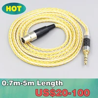8 core silver gold plated braided earphone cable for akg pro audio k371 k361 k240mk ii q701 k702 k181 m220 ln007273