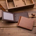 Кошелек BLEVOLO мужской короткий из искусственной кожи, бумажник с несколькими кармашками для карт, модный бумажник в ретро стиле