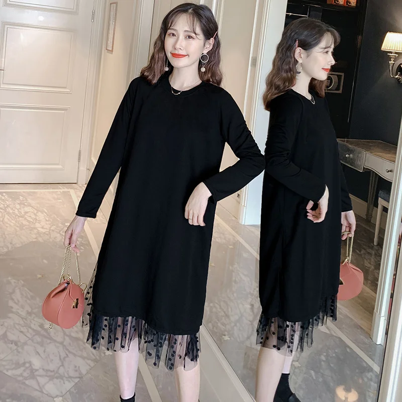 2019 Новое поступление весенне-осеннее платье для беременных женские кружевные