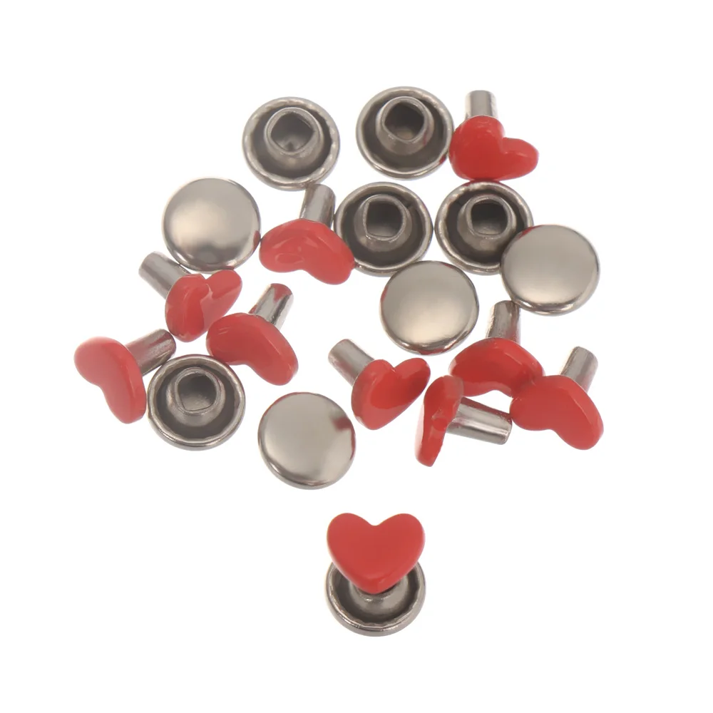 Металлические Мини-застежки в форме сердца шипы виде грибов пуговицы для одежды