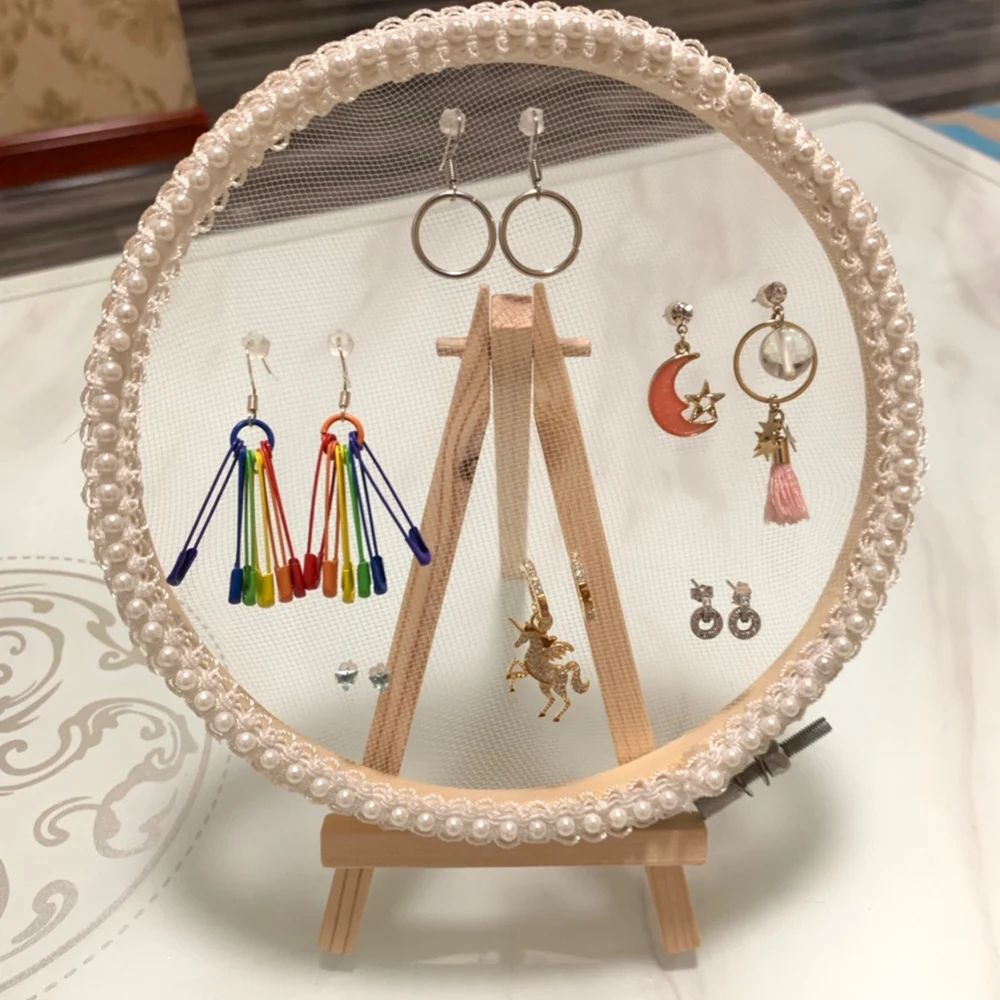 

Творческий кружево стеллаж для хранения ювелирных изделий серьги Вставка Дисплей стенд леди коробка для хранения ювелирных изделий, Ванна...