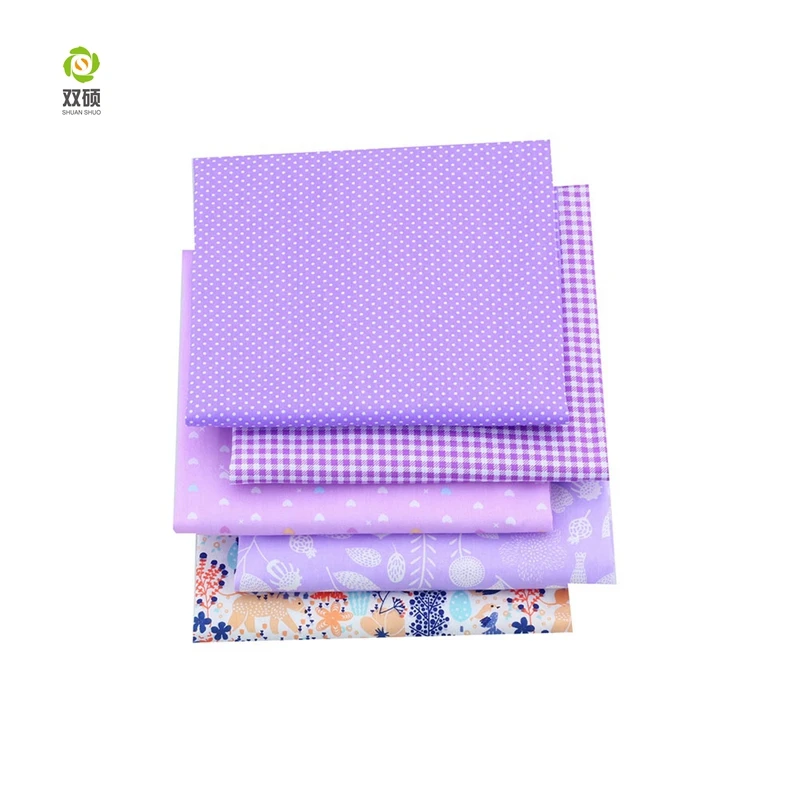 Новый Фиолетовый Цветочный пэчворк из хлопка Ткань жира квартале пучки