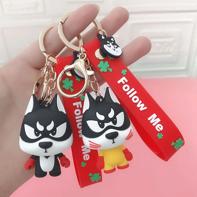 

Брелок для ключей «Хаски» в стиле унисекс, Модный милый силиконовый аксессуар для ключей с собакой из аниме, 2 цвета, 2021