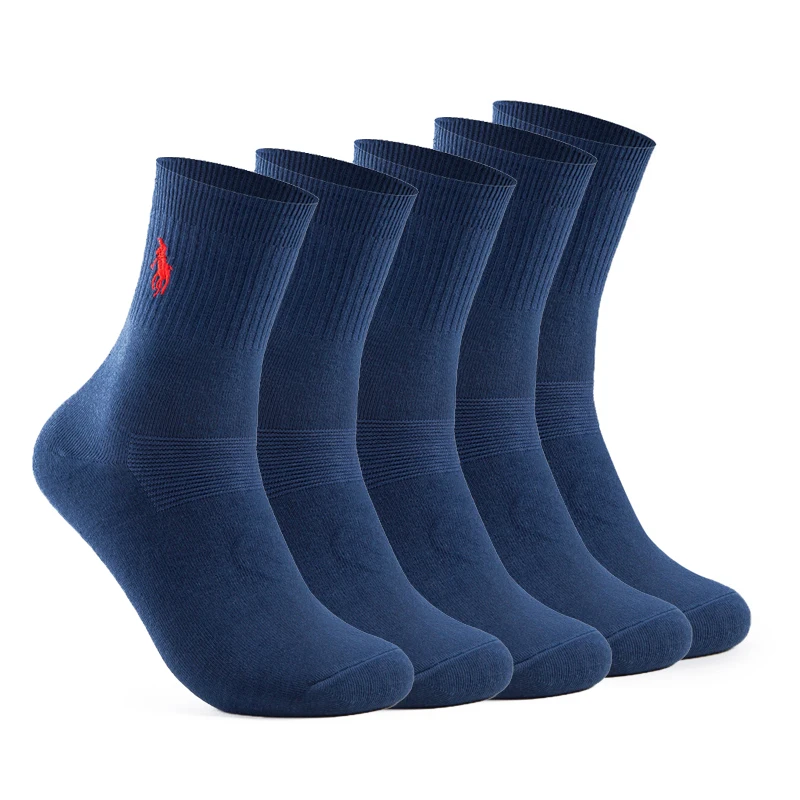 5 пар мужских носков одноцветные хлопковые классические повседневные носки в