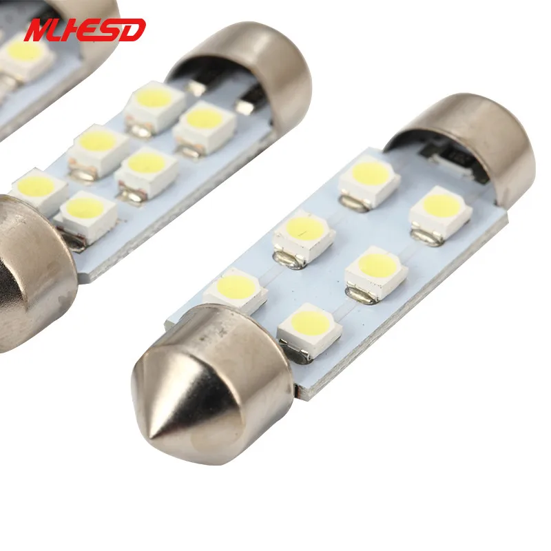 100X Автомобильный свет C5W 6 SMD LED 100 шт 31 мм 36 39 41 белый 3528 1210 6SMD 6LED гирлянда купольная