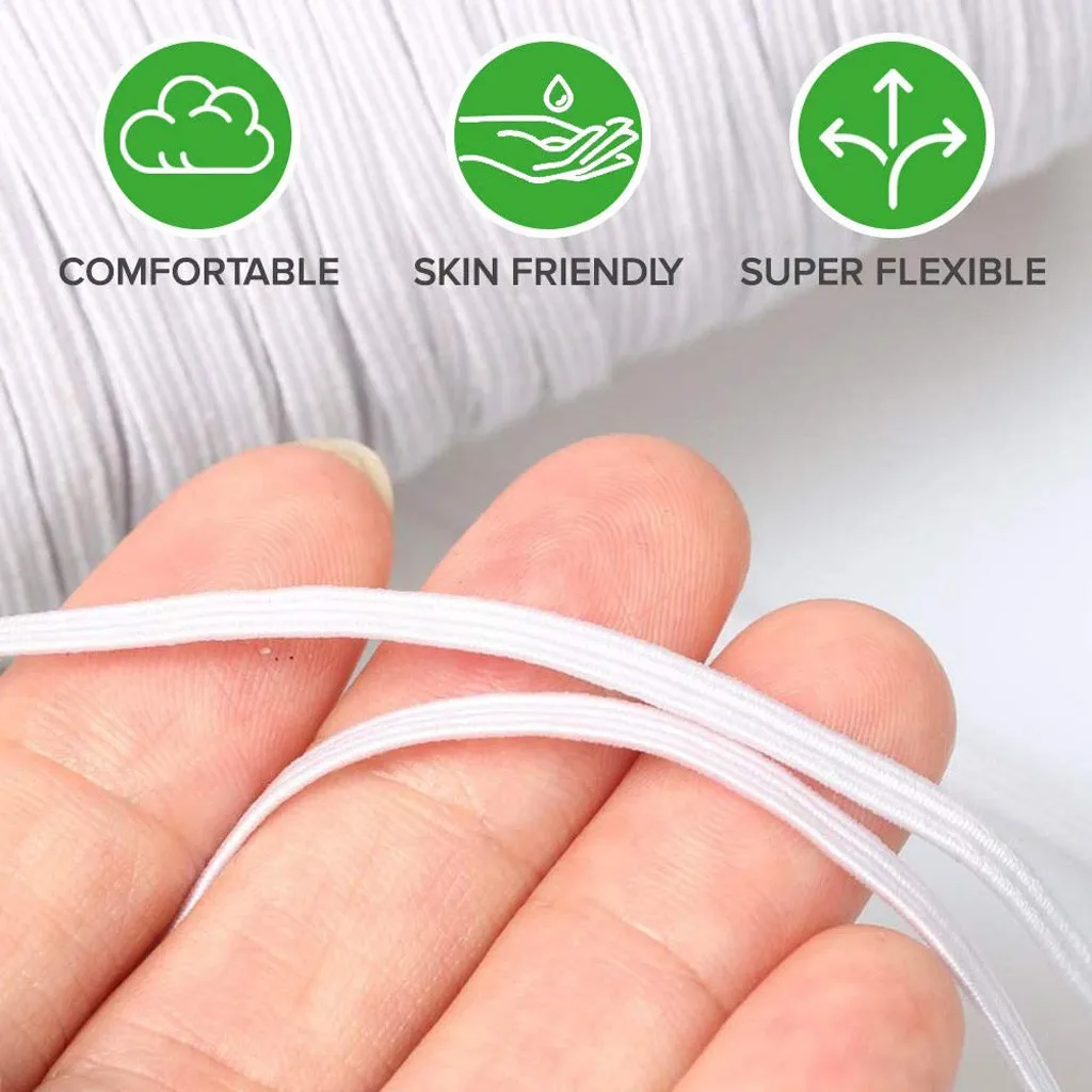 5 мм широкая белая круглая эластичная повязка на голову резинка для лица маска
