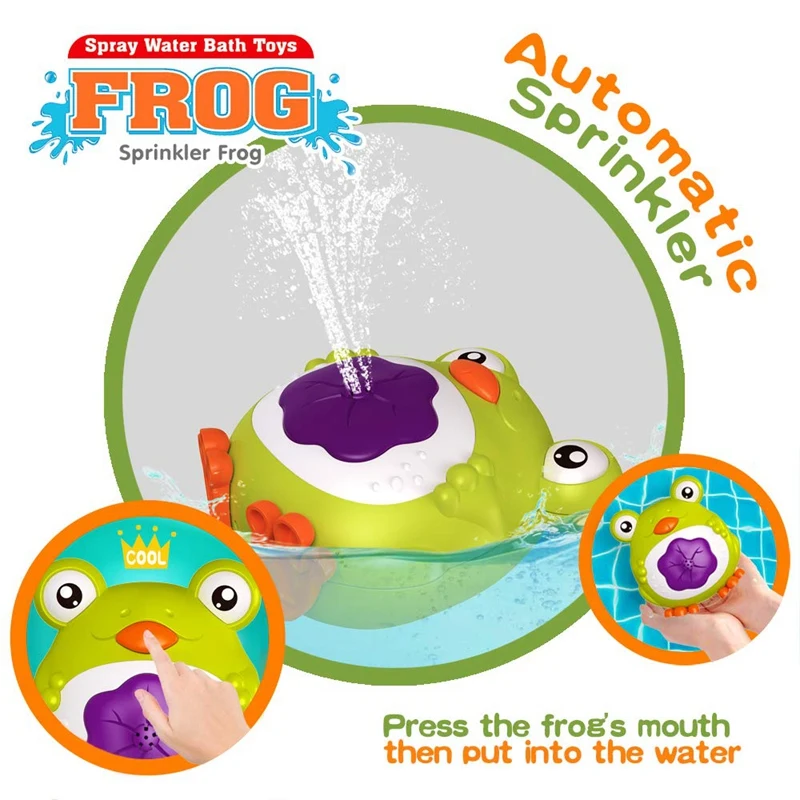 

Cute Frog Shape Baby Bath Toys for Toddlers Water Spray Bathtub Toys Shower Pool Bathroom Mini Fountain Sprinkler Gifts
