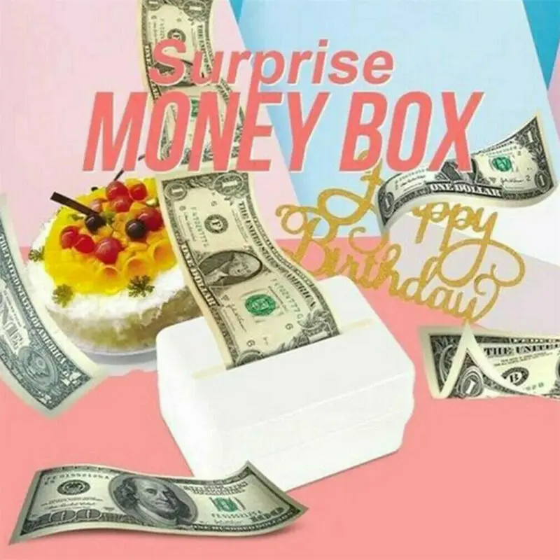 Cake Money Props Funny Toy Box Making Surprise For Birthday ATM Party Prop | Дом и сад