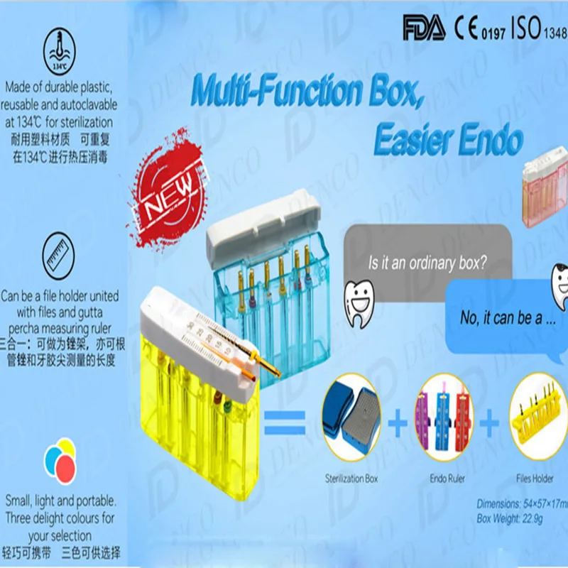 

Dental Endo Files Sterilization Box 135 Degree Autoclavable Multi Function Measurement Box Dental File Organizer Endodontic File