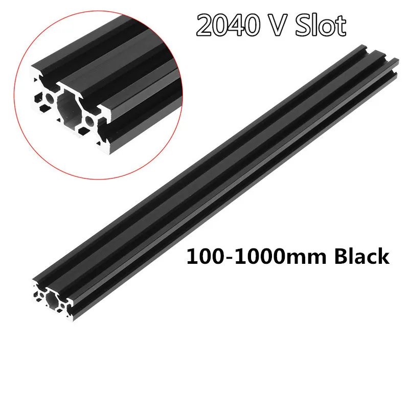 

Cnc Laser Engraving Machine Woodworking Diy 100-1000 Mm Black 2040 V-groove Aluminum Profile Extrusion Frame