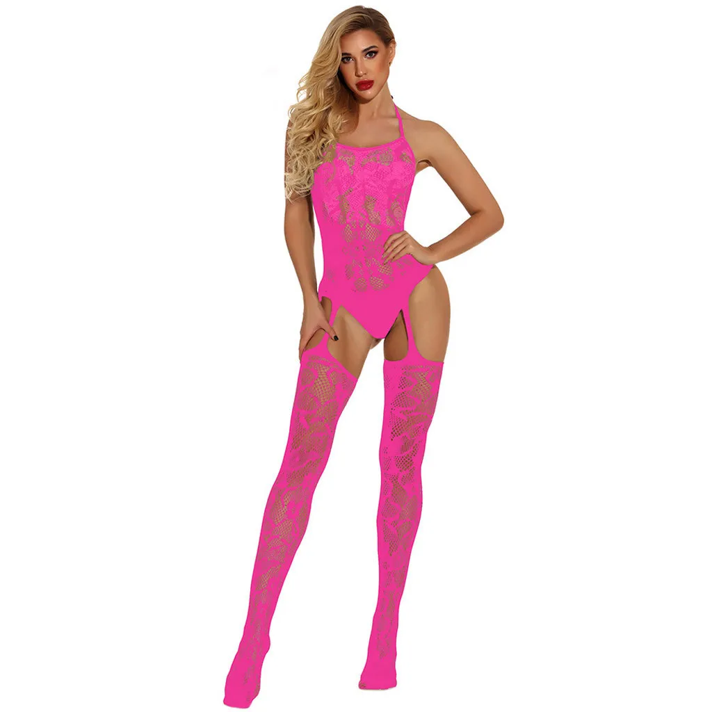 Женское Сетчатое нижнее белье боди ажурная сетчатая комбинация ночная рубашка