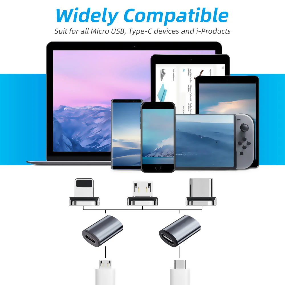 

YKSKR USB Type-C Magnetic Adapter USBC Female to Micro Male Adapter Magnet Converter for Huawei Mate Xiaomi USB-C Type-C