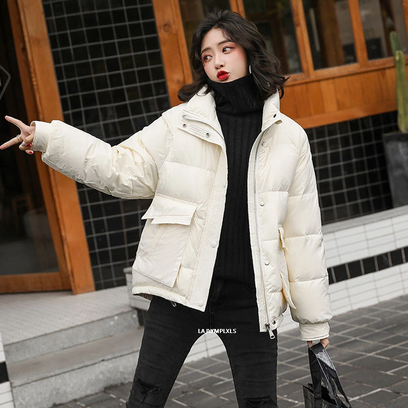 2021 Новый черный/оранжевый/белый/розовый зимняя куртка для женщин длинные толстые