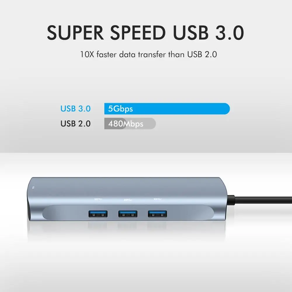 GOOJODOQ USB C концентратор типа для мульти 3 0 HDMI адаптер док-станция MacBook Pro Huawei Mate 30 USB-C