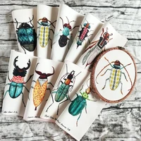 1520cm 9pcs insect printed cotton fabric sewing patterns crafts textile handmade patch for sewing to apron clothesbagspurse