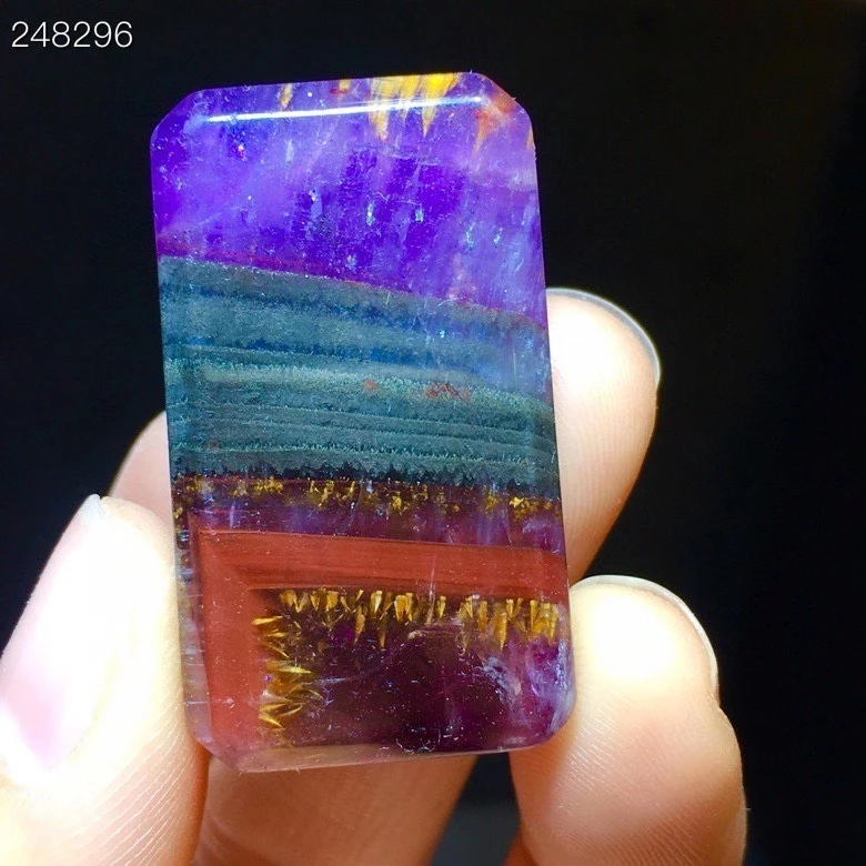 

Genuine Natural Cacoxenite Auralite 23 Pendant Purple Red Women Men 36.7/20.8/7.5mm Canada Gift Crystal Stone Jewelry AAAAA
