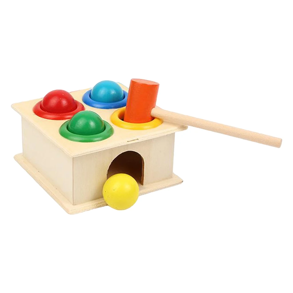 

Wooden Hammering Ball Hammer Box Children Fun Playing Game Toy Early Learning Educational Toys
