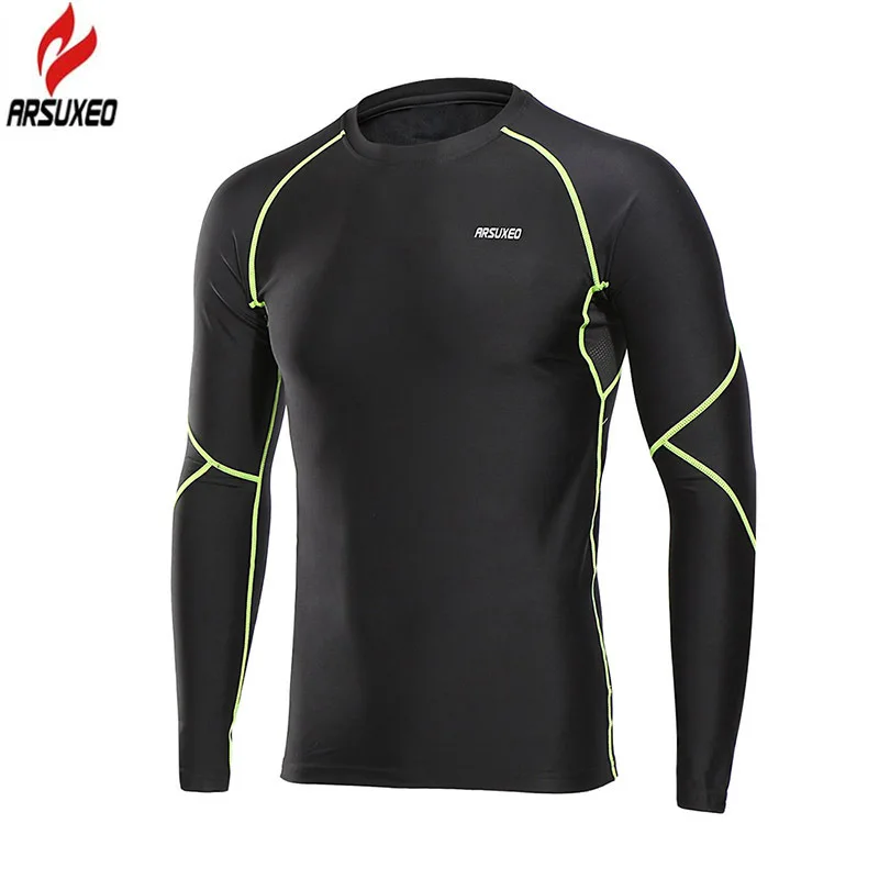 

ARSUXEO Winter Thermal Fleece Long Sleeve Men's Running T-shirts Soccer Football Jerseys Sport Shirt Men Gym Fitness Clothing