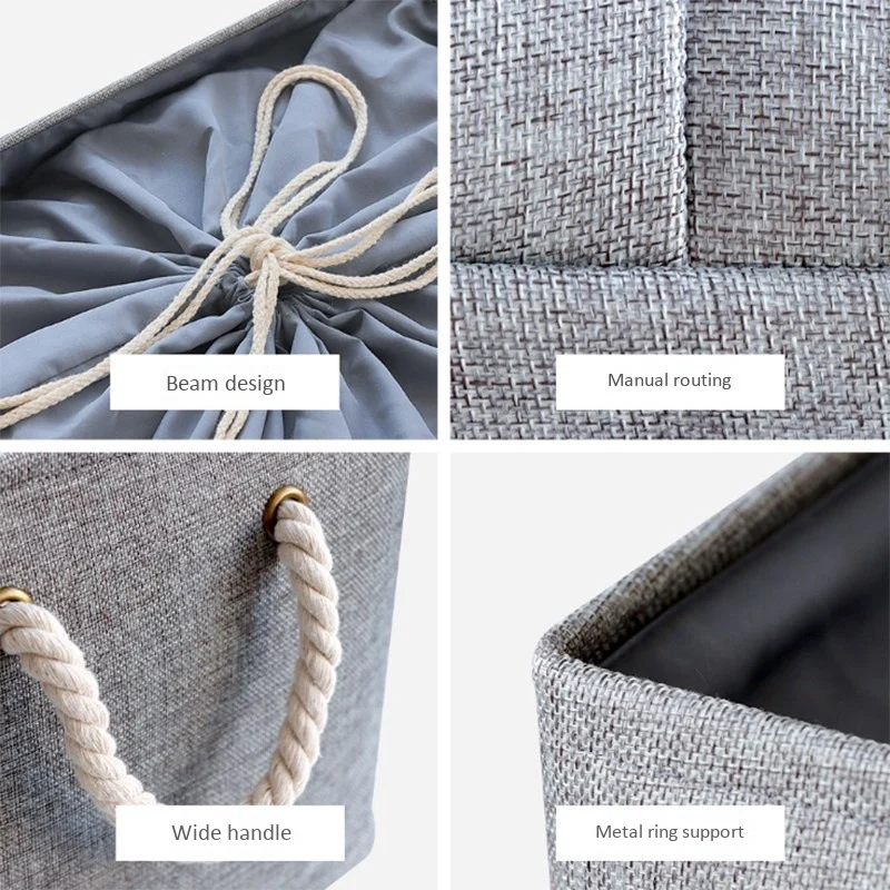 Домашние хлопковые льняные игрушки грязная одежда на шнурке корзина для