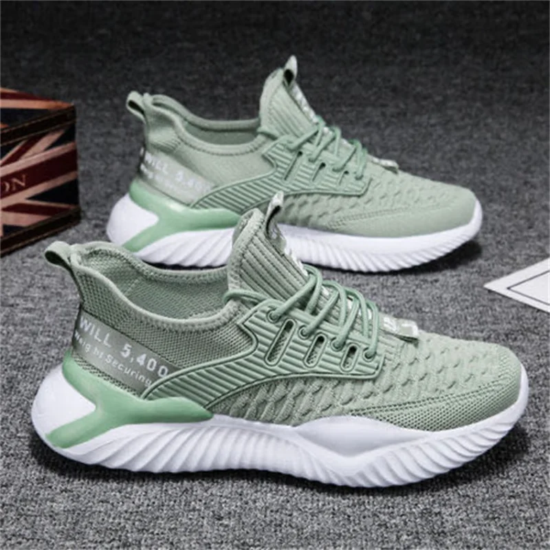 

Hot Sale Sneakers Men's Shoe Lightweight Mesh Breathable Walking Male Footwear Soft Sole Lace-up Vulcanized Men Running Shoes