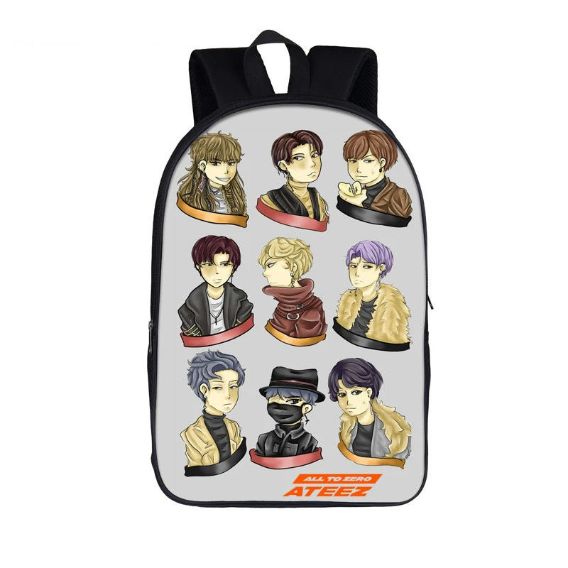 KPOP Ateez 3D студенческий рюкзак Холщовая Сумка для колледжа рюкзак женская сумка вентиляторы ответ на помощь - Цвет: 8
