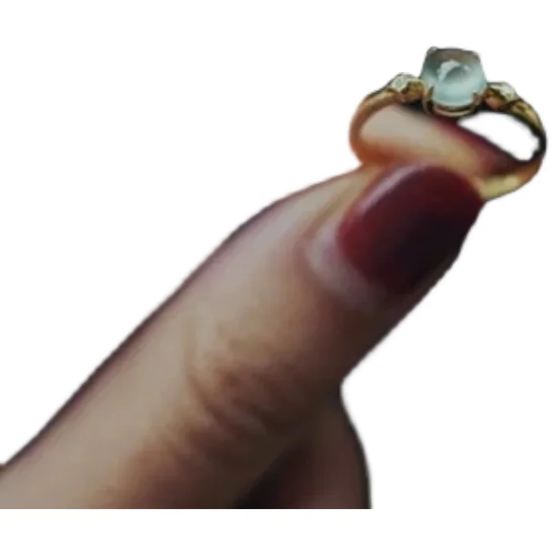 

Original High Ice Clear Water Xiaoice Egg Chalcedony Ring S925 Sterling Silver Inlaid Diamond Little Finger Ring Women's Fashion