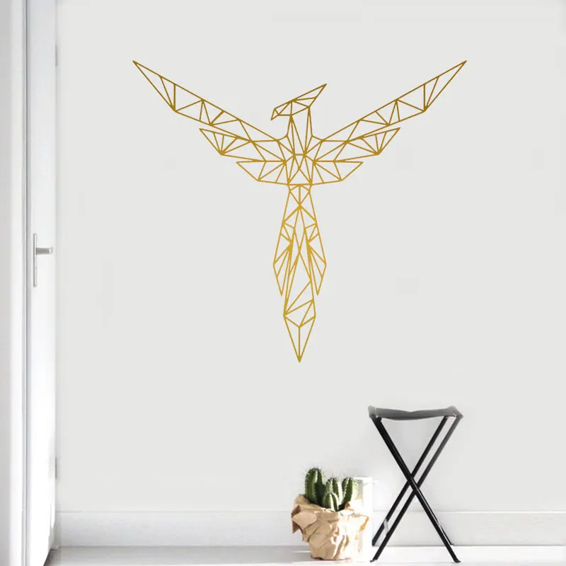 

Geometric Phoenix Wall Sticker Vinyl Home Decor For Living Room Bedroom Decoration Mural Removable Animals Birds Decals 4015