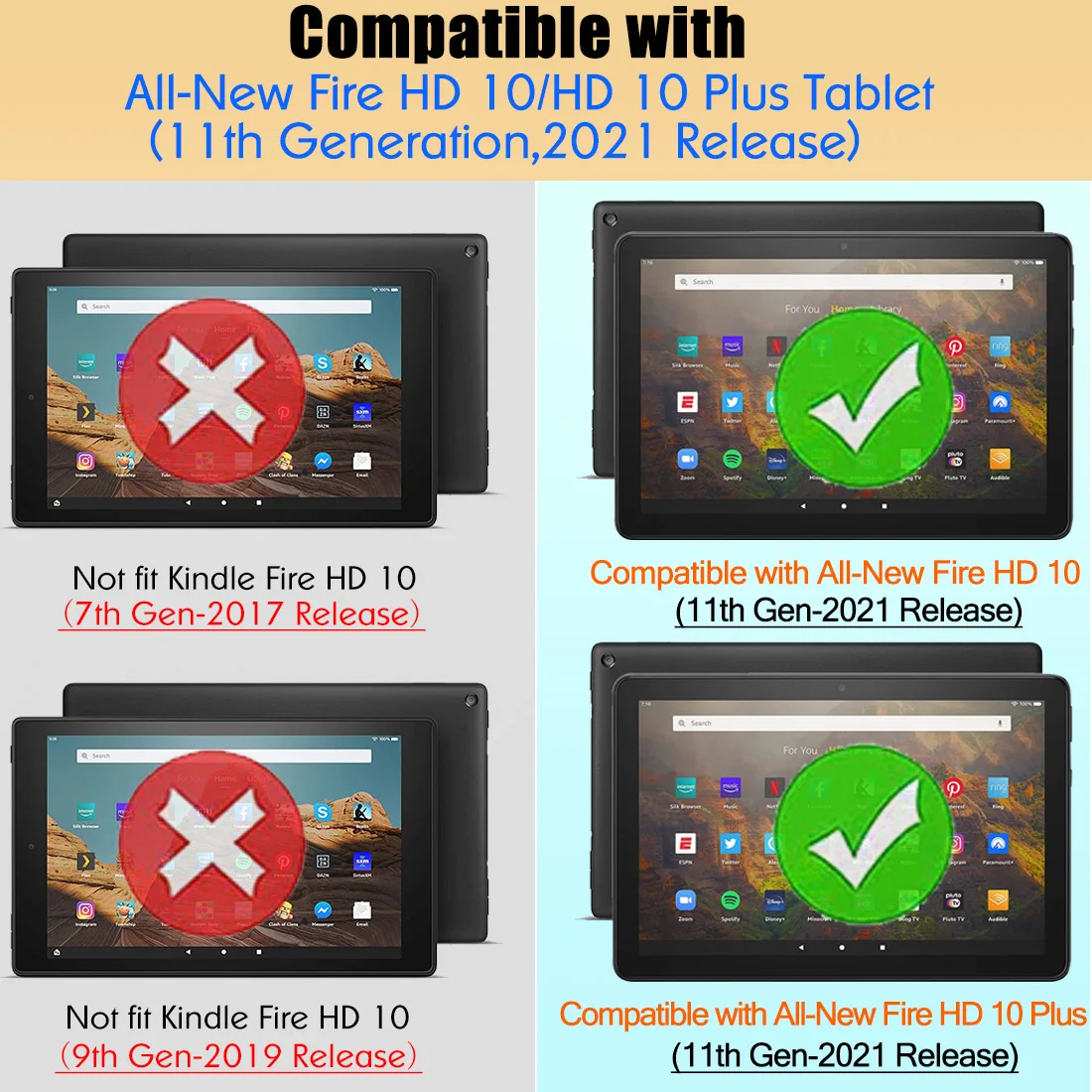 [2 Pack] All-new Fire HD 10 Plus/Fire Kids Pro Screen Protector (11th Gen 2021 Releas) - Anti-Scratch Tempered Glass | Компьютеры и