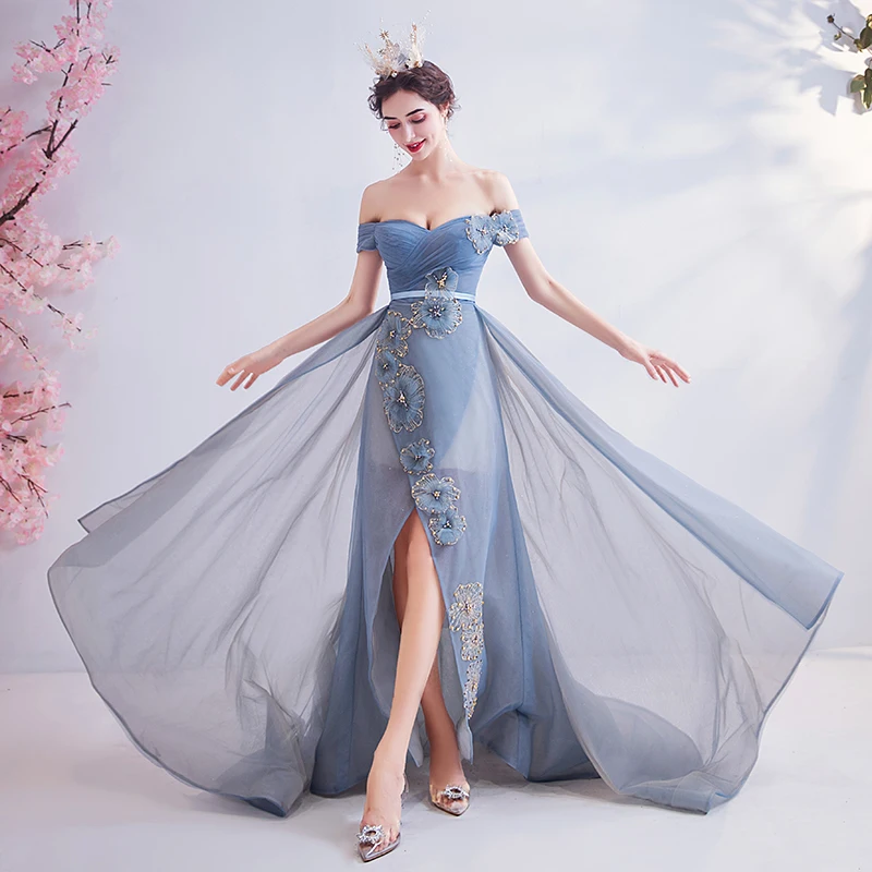 Женское вечернее платье SSYFashion розовое кружевное с вырезом лодочкой и цветочным