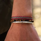 3 шт.компл. браслет ручной работы из веревки с узлом для мужчин натуральный тигровый глаз из бисера в богемном стиле посеребренный Браслет-манжета ювелирные изделия