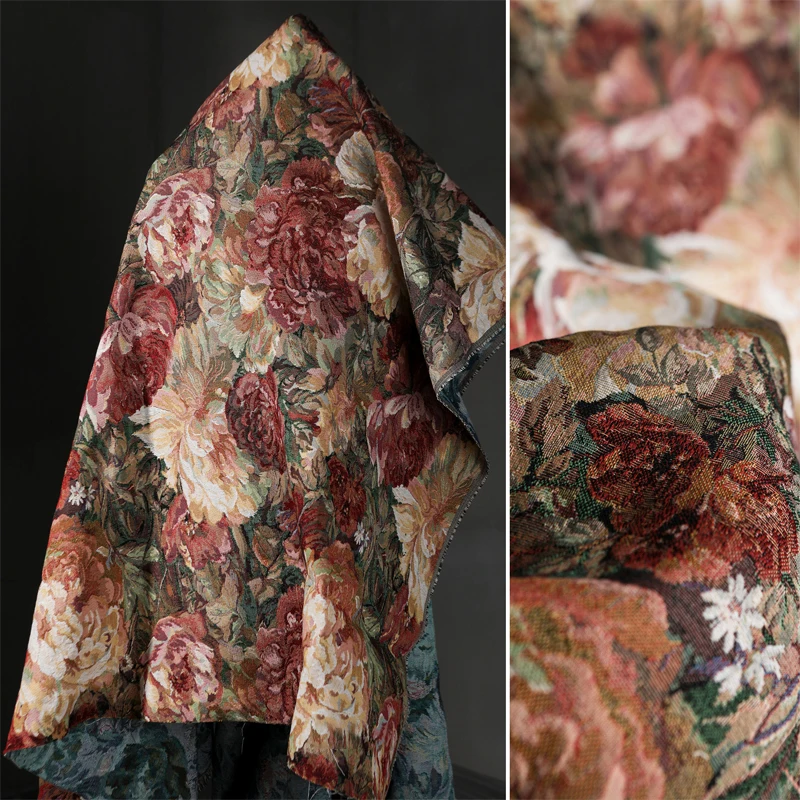 

Retro Literary Sunflower Jacquard Art Fabrics For Diy Sewing Tablecloth Dress Garment Background Decor 50*150cm Patchwork Fabric