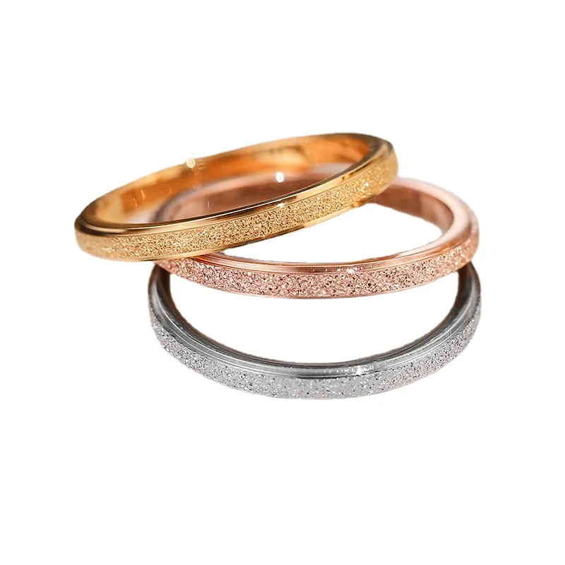 

New 2021 Minimalist Thin Rings for Women Stainless Steel Personalized Jewelry Couple Ring Wedding Accessories Aliança De Namoro