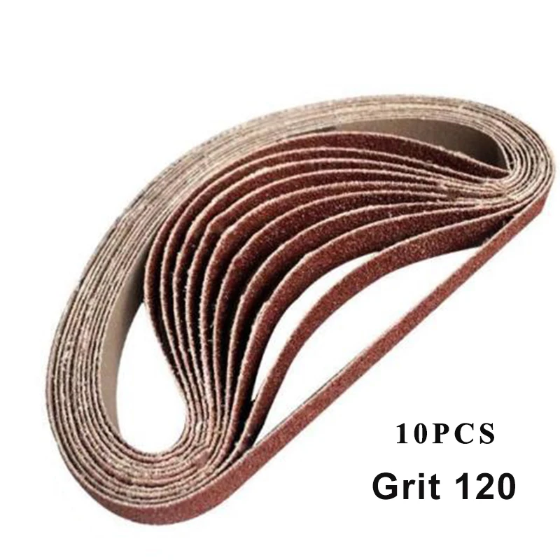 

10pcs Polisher Sanding Belts 15x452mm 60 120 240 400 600 Grit Wood Polishing Sander Belts Woodworking Sand Belts