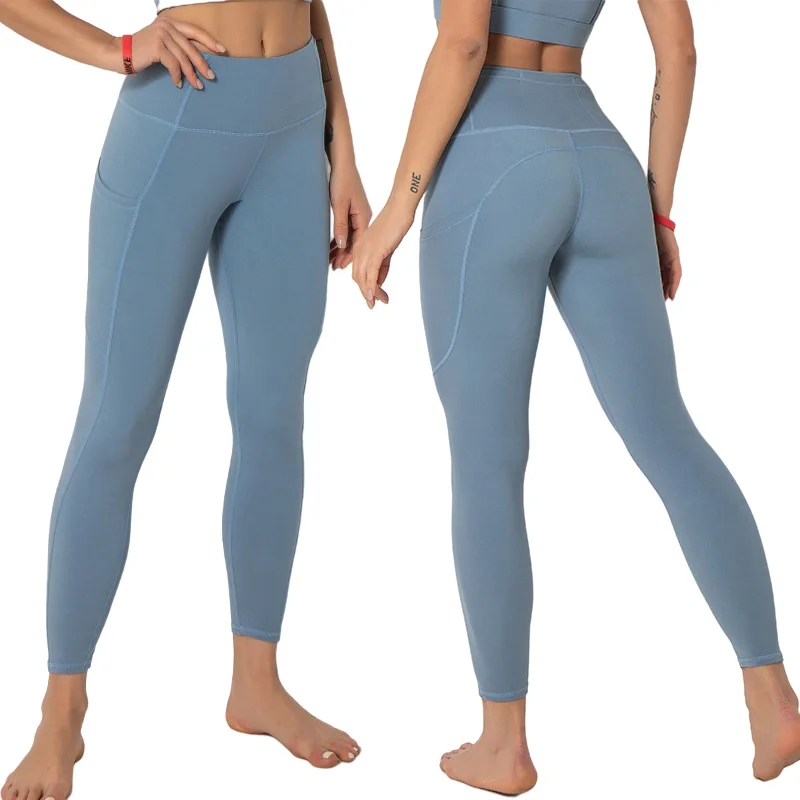 Waist High (9-11cm) SEAM Workout Sport Yoga Pants Legging Women Naked Feel Gym Fitness Workout Leggings