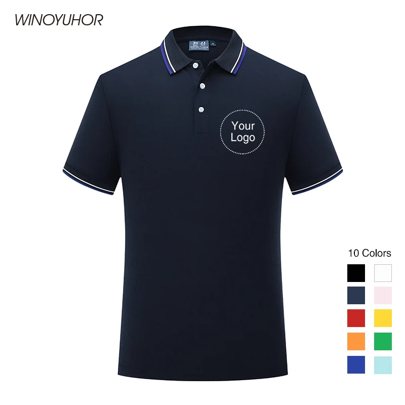 

Custom Logo Your Own Design Printed Polo Shirt Mens Summer Short Sleeve Personal Company Group Name Men Women Customize Tops