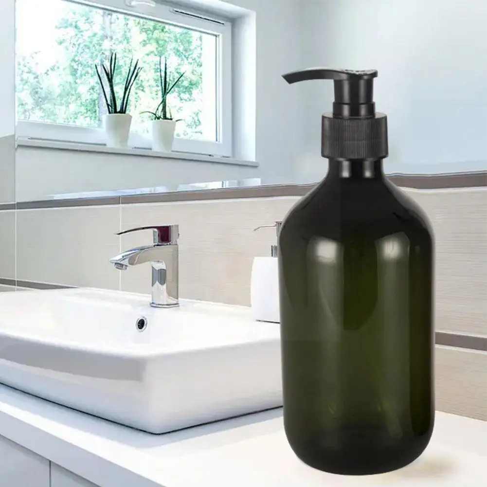 

300ml Exquisite Portable Bathroom Soap Bottle PET Storage Bottle Lotion Press Dispenser Pump Shampoo Sub Gel Bottle M0P7