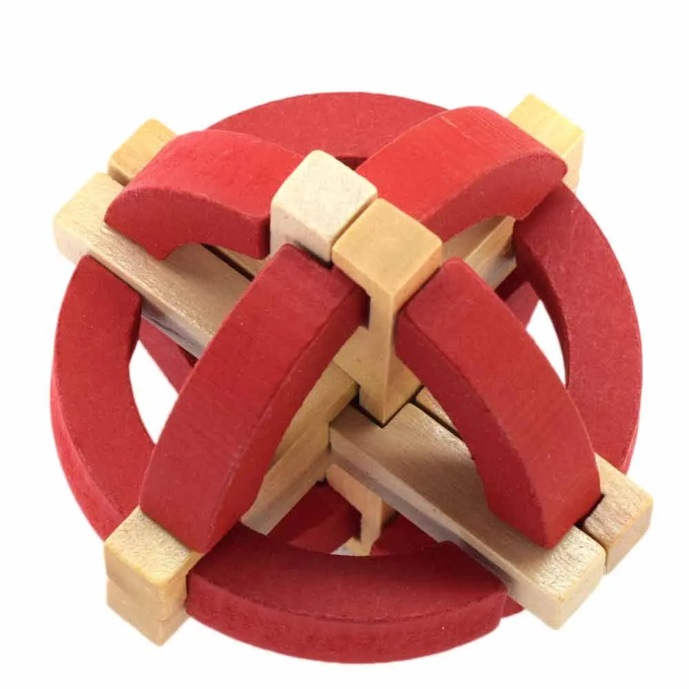 Новый дизайн IQ Brain Teaser Kong Ming Lock 3D деревянная Блокировка заусенцев Пазлы игра