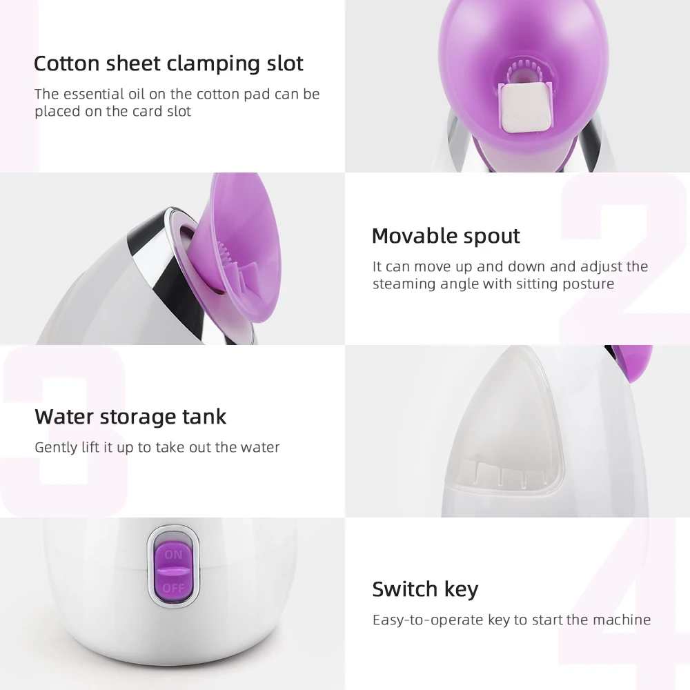 Adjustable Facial Steamer Nano Face for Home Warm Mist Humidifier Atomizer Sauna Spa Sinuses Moisturize |