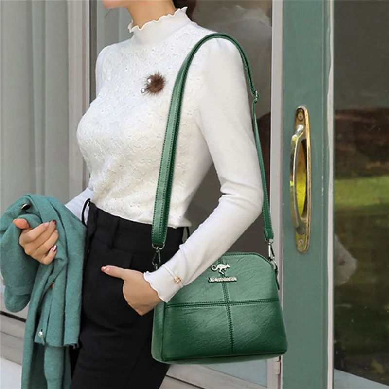

Office Ladies Bucket Bag PU Leather Large Capacity Shoulder Bag Soft Luxury Women Fashion Crossbody Bag