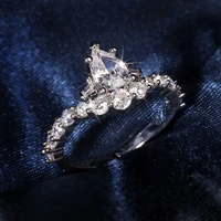 new s925 crown shape inlaid zircon rings fashion simple banquet jewelry wedding women birthday gift for girlfriend wholesale