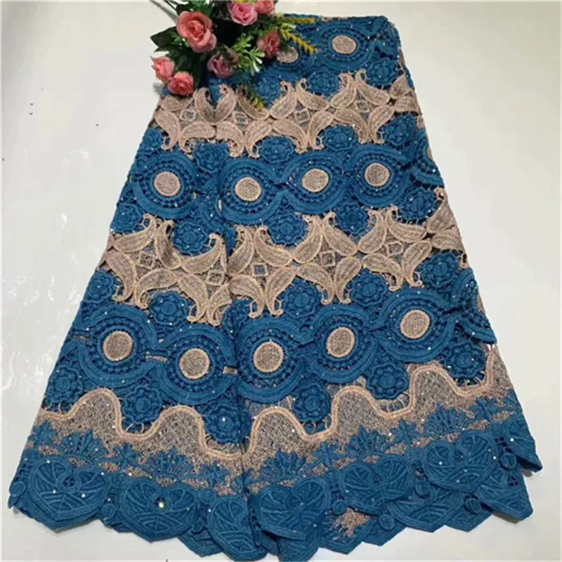 African Cord Lace Fabric with Stones 2019 Latest Laces High Quality Peach Guipure Nigerian Fabrics For Dress | Дом и сад