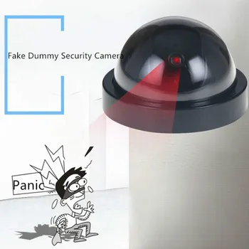 1PC Dummy Surveillance Camera Indoor Outdoor Smart Home Dome Plastic Anti-theft With Flashing Red LED Light Fake Security Camera 2