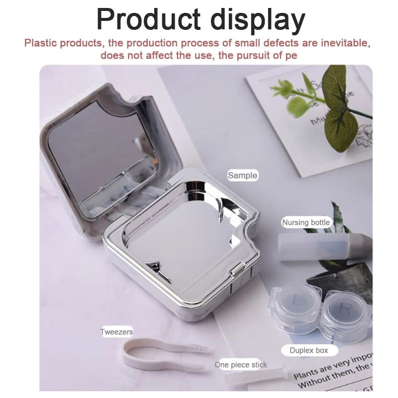 

Cute Marble Stripe Contact Lens Case Travel Glasses Lenses Box for Unisex Eyes Care Kit Holder Container Support Gift Beautiful