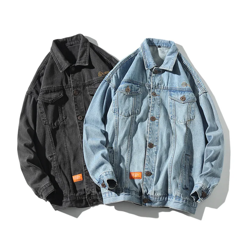 Оригинальный джинсовая куртка с эффектом поношенности на Для мужчин 2019