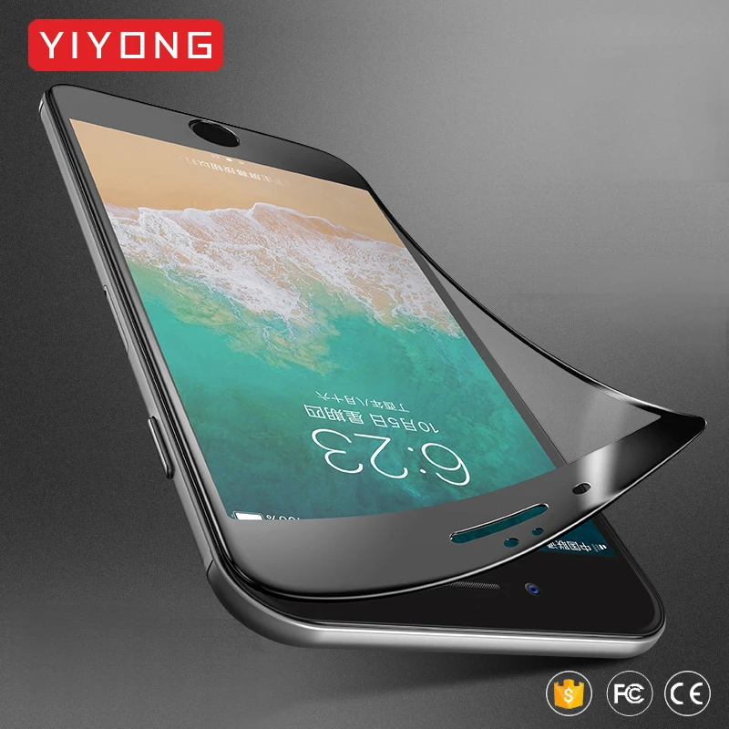 25 шт./лот закаленное стекло для iPhone 6 6s 7 8 Plus YIYONG 3D мягкий край x xr xs Max Защита экрана