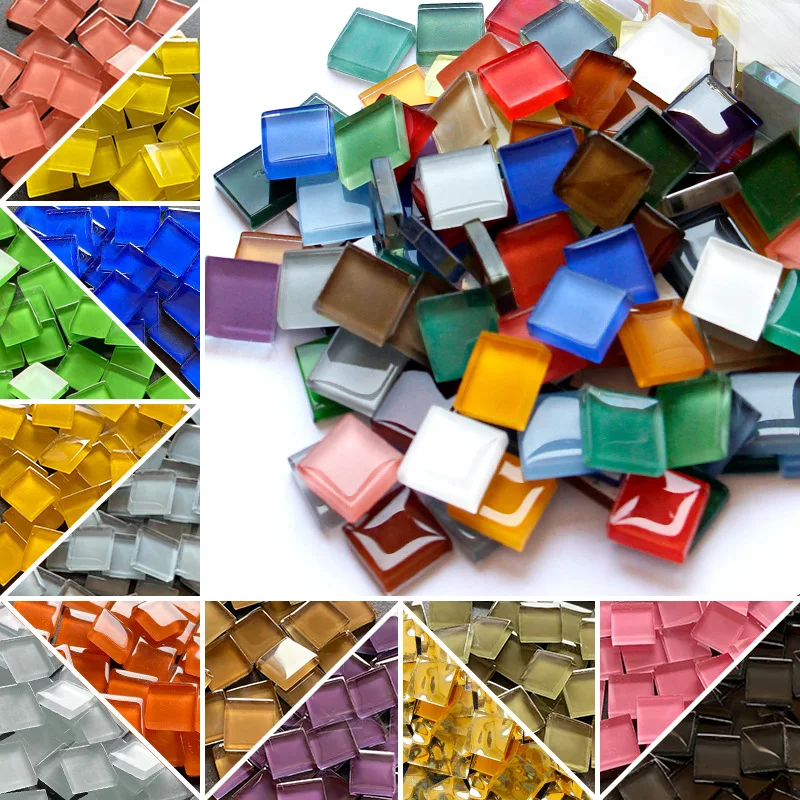 

300 pcs/pack Crystal Glass Mosaic DIY Hobbies Tile Creativity Art Materia Handmade creative For Kids Mini Mosaic Tile Material