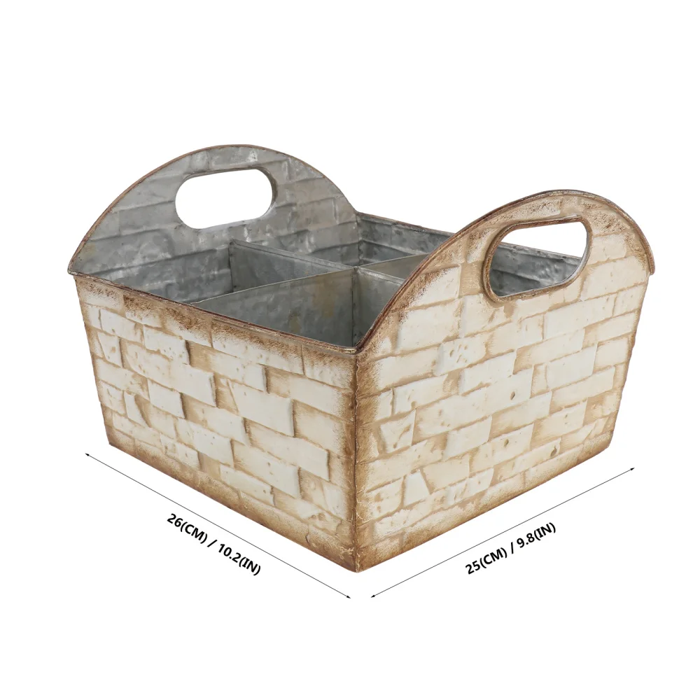 

1Pc Balcony Flower Storage Pot Square Modeling Flower Pot Retro Flower Pot